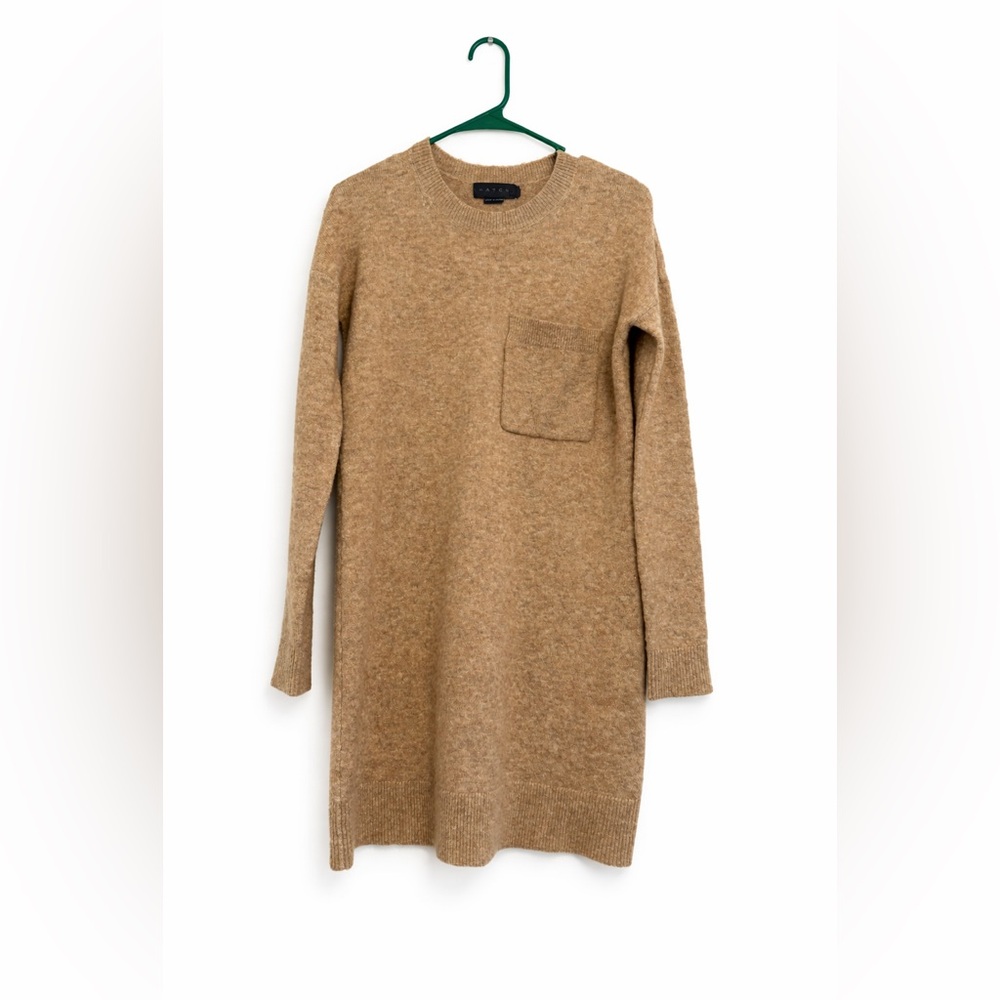 Hatch Camel Tone Knit Sweater with Pocket Detail